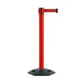 Montour Line Stanchion Belt Barrier Rubber Base Red Post 16ft.Red Belt MSR650-RD-RD-160